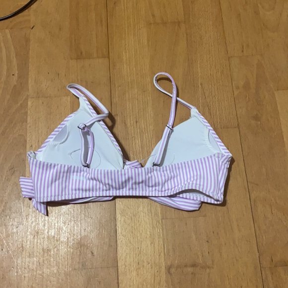 Purple and White Striped Bathing Suit Top Size Extra Small - Picture 2 of 2